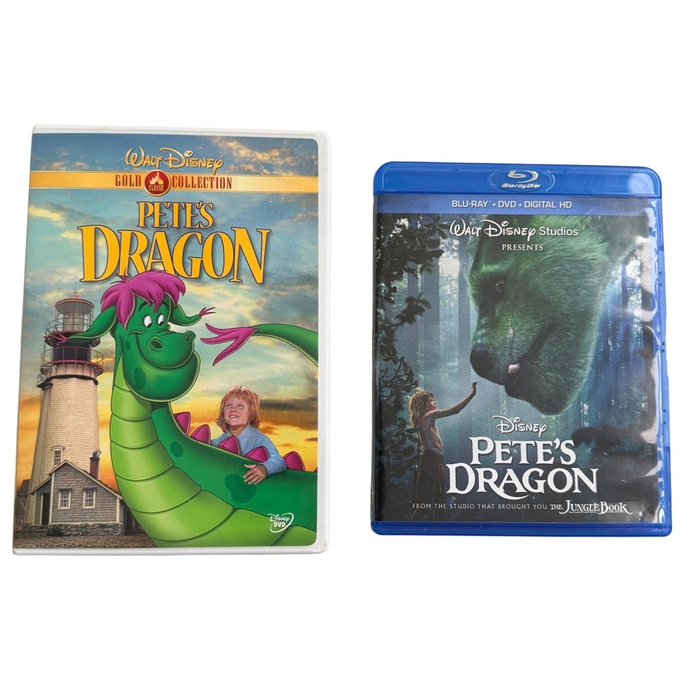 Disney Pete's Dragon DVD Gold Collection & 2016 Blu-ray DVD Movie Lot of 2